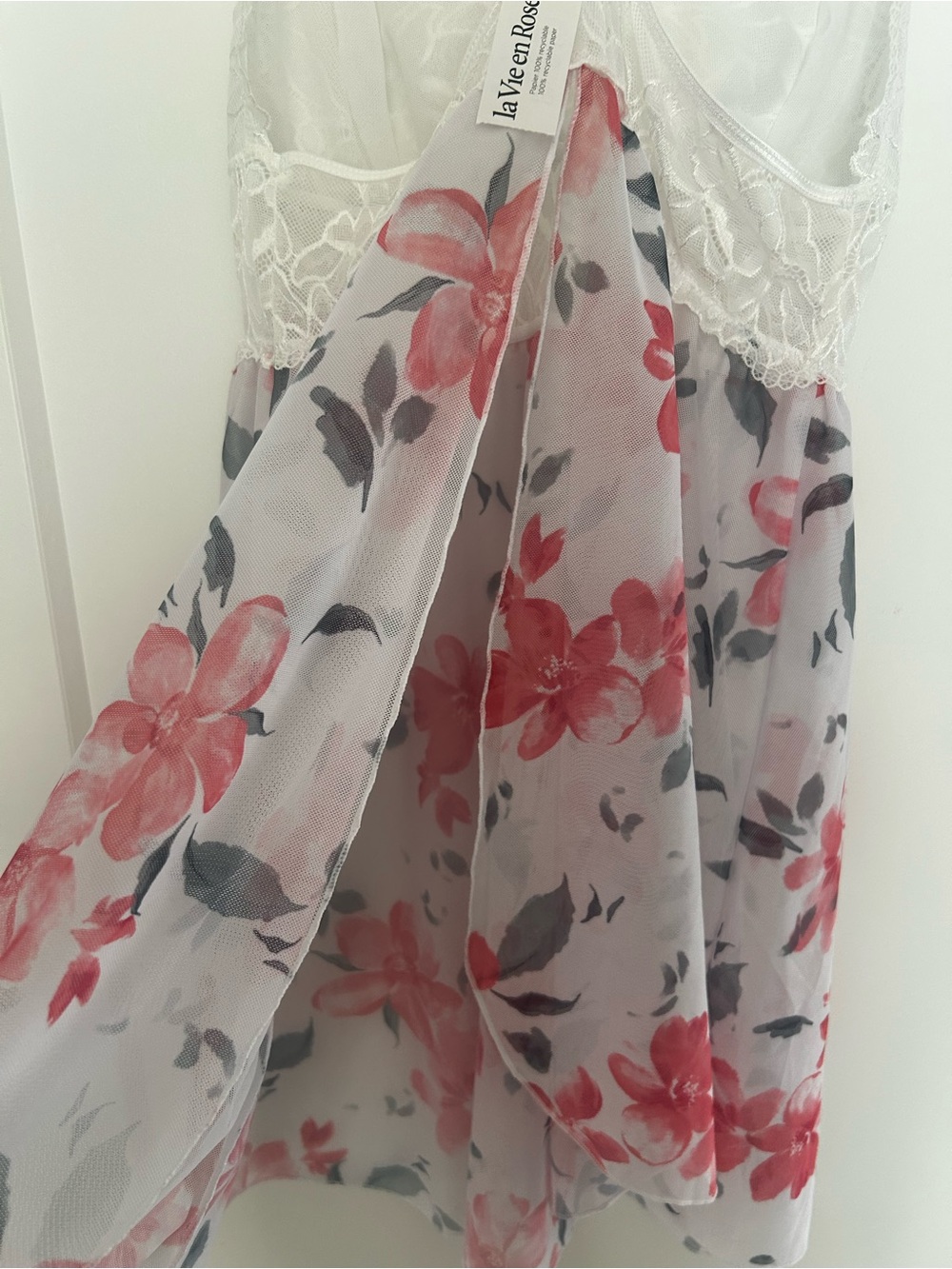 NWT Floral Lace Babydoll Chemise Nightdress Lingerie Slip Gown Intimates - Picture 6 of 12